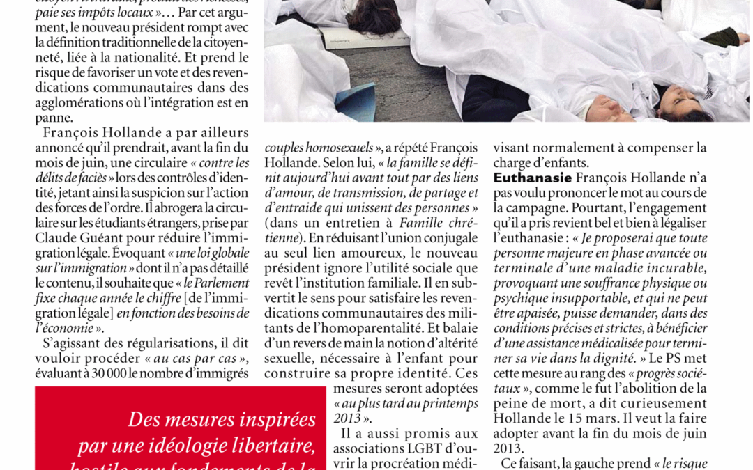 Valeurs Actuelles – 10 mai 2012 : "Les dossiers chauds du nouveau pouvoir"