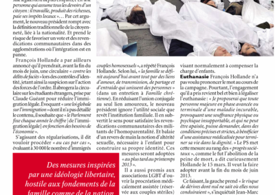 Actualité bioéthique 2 valeurs actuelles – 10 mai 2012 : "les dossiers chauds du nouveau pouvoir"