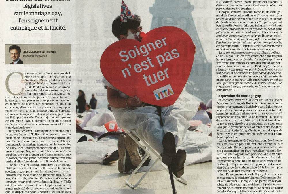 Le Figaro – 22 juin 2012 : Les catholiques vigilants sur les réformes de société