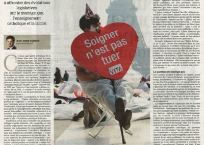 le figaro – 22 juin 2012 : les catholiques vigilants sur les réformes de société