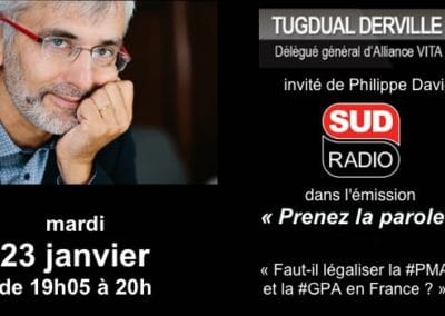 débat sur la pma et la gpa : tugdual derville, invité de sud radio