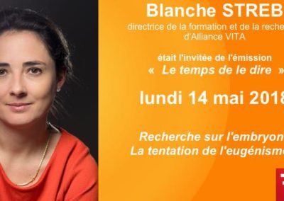 Recherche sur l’embryon : Blanche Streb, invitée de RCF