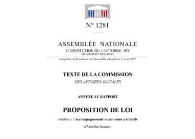la proposition de loi soins palliatifs amendée en commission