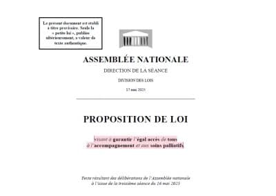 décryptage : modifications de la ppl soins palliatifs amendée en séance publique